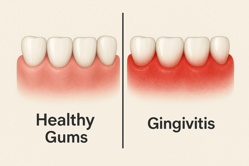 healthy gums vs gingivitis
